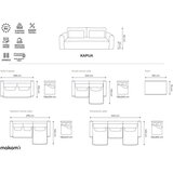 Makamii Zelena baršunasti sklopiva/s prostorom za odlaganje sofa 238 cm Kapua – | shoptok.hr