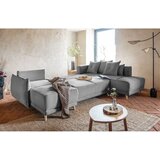 Miuform Siva sklopiva kutna garnitura od samta (s desnim kutom/u obliku slova "U") Lazy Lukka – | shoptok.hr