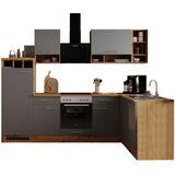 RESPEKTA Kuhinjski blok Hilde (Š x D: 280 x 172 cm, Siva, Mat, Izgled drva, Bez električnih uređaja) | shoptok.hr