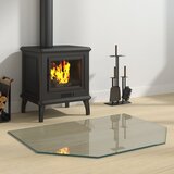 vidaXL Staklena ploča za kamin &scaron;esterokutna 80 x 60 cm cijene