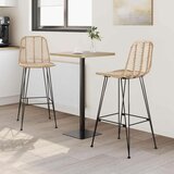  Barski stol 2 pcs Naravna 44,5 x 53 x 111 cm Ratan in železo, (5000092570) | Shoptok.si