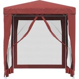 Šator za zabave s 4 mrežasta bočna zida crveni 2 x 2 m HDPE | shoptok.hr