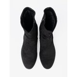 Shelvt Classic black ankle boots with a ruffled upper | Shoptok.si