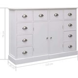  Komoda z 10 predali bela 113x30x79 cm les, (20656217) | Shoptok.si