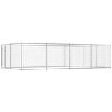 vidaXL Zunanji pasji boks 7,6x3,8x1,9 m - - Srebrna - 85.12 - N/A - 2025- | Shoptok.si