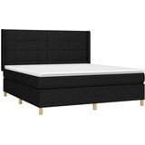  Box spring postelja z vzmetnico LED črna 160x200 cm blago, (20790867) | Shoptok.si