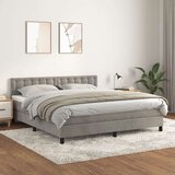  Box spring postelja z vzmetnico svetlo siva 160x200 cm žamet, (20790300) Cene