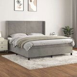  Box spring postelja z vzmetnico svetlo siva 180x200 cm žamet, (20902130) | Shoptok.si