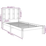  Okvir za krevet od masivne borovine bijeli 75x190 cm 2FT6 mali | shoptok.hr