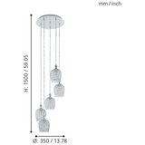 Eglo 94898 - visilica na sajli bonares 1 5xE27/60W/230V | Eponuda.com