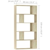 Ormarić Knjižna omara/paravan sonoma hrast 80x24x159 cm iverna plošča, (20622458) | Shoptok.si