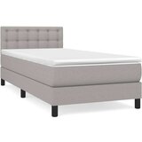  Box spring postelja z vzmetnico svetlo siva 80x200 cm blago, (20724633) | Shoptok.si