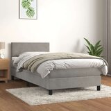 Box spring krevet s madracem svjetlosivi 80 x 200 cm baršunasti Cijene