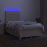  Krevet box spring s madracem LED krem 120 x 200 cm od tkanine | shoptok.hr