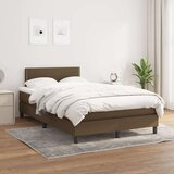  Box spring postelja z vzmetnico temno rjav 120x200 cm blago, (20724139) Cene
