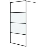 Pregrada za tuš črna 100x195 cm delno motno ESG steklo, (21047575) | Shoptok.si