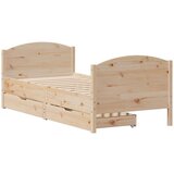 vidaXL Posteljni okvir z vzglavjem bel 75x190 cm trdna borovina, (21321658) | Shoptok.si