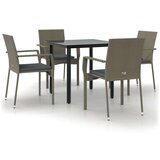  5-dijelni vrtni blagovaonski set crno-sivi od poliratana | shoptok.hr