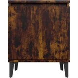  Noćni ormarić s metalnim nogama dimljeni hrast 40 x 30 x 50 cm | shoptok.hr