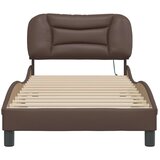  Okvir kreveta s LED svjetlima smeđi 80 x 200 cm od umjetne kože | shoptok.hr