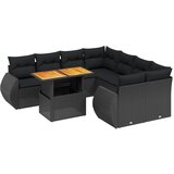  The Living Store Vrtna sedežna garnitura 9-delna z blazinami črn poli ratan - Vrtna Sedežna Garniture, (21455454) | Shoptok.si