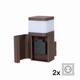 Brilagi Spoljašnja zidna lampa sa SCHUKO utičnicom PILLAR 1xG9/11W/230V IP44 braon | Eponuda.com