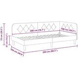 vidaXL Kotna postelja z vzglavjem Modra 100 x 200 cm Žamet | Shoptok.si