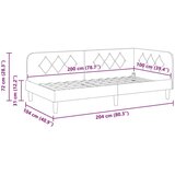 vidaXL Kutni okvir kreveta s uzglavljem Plava 100 x 200 cm Baršun | shoptok.hr