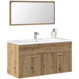 vidaXL Kopalniška omarica z ogledalom artisan hrast inženirski les Cene