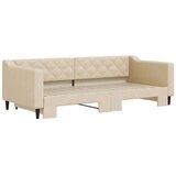  Dnevni krevet na razvlačenje krem 90 x 200 cm od tkanine | shoptok.hr