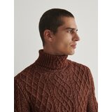 Reserved puli s pletenim vzorcem - burgundy | Shoptok.si