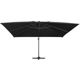 In Konzolni suncobran LED s aluminijskim stupom 400 x 300 cm crni | shoptok.hr