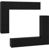 vidaXL Set TV Ormarića s policom Ostalo s pohranom s vratima 8 pcs Crni hrast 80 x 30 x 30 cm | shoptok.hr