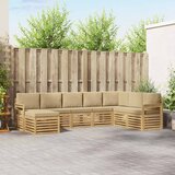  Set vanjskih sofa 6 pcs Bijela i Bež 306 x 128,5 x 73 cm | shoptok.hr