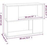 vidaXL Ormarić za knjige / pregrada boja smeđeg hrasta 80 x 24 x 63 cm | shoptok.hr