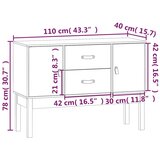  Komoda siva 110 x 40 x 78 cm od masivne borovine | shoptok.hr