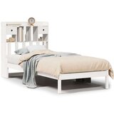 vidaXL Knjižna postelja brez ležišča bela 90x200 cm trdna borovina | Shoptok.si
