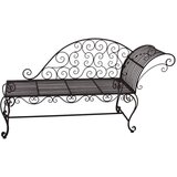 Garden Pleasure Crna i tamnosmeđa metalna vrtna klupa Lamington - | shoptok.hr
