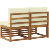  2 Komad Srednja sofa za van Čvrsto drvo akacije Prirodna | shoptok.hr
