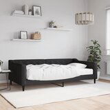 vidaXL Dnevni krevet s madracem crni 100 x 200 cm od tkanine Cijene