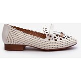 Boto White Women's Cutout Ballerina Flats with Bow Nestavia | Shoptok.si