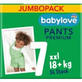 babylove JUMBOPACK PREMIUM pelene gaćice xxl, veličina 7 (18+ kg) 36 kom | ePonuda.com