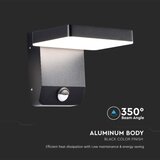  LED spoljašnje zidno svetlo sa senzorom LED/17W/230V 3000K crno | Eponuda.com