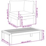  5-dijelna set vrtnih sofa od masivnog drva bagrema s jastucima | shoptok.hr