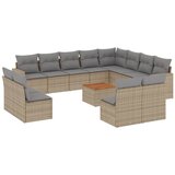  13-dijelni set vrtnih sofa s jastucima bež od poliratana | shoptok.hr