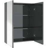 vidaXL Kopalniška omarica z ogledalom 60x15x75 cm MDF sijoče siva | Shoptok.si