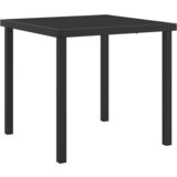 vidaXL 5-dijelni set za večeru u vrtu s jastučićima Bež Poli Ratan, vrtni stol Crna 80x80x73 cm kaljeno staklo | shoptok.hr
