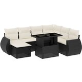 Maison Chic Seti vrtnega pohištva - Vrtna garnitura - Vrtni pohištvo set 8-delna z blazinami črn poli ratan, (21800357) | Shoptok.si