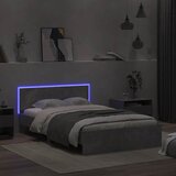  Okvir kreveta s uzglavljem LED siva boja betona 120x190 cm | Eponuda.com