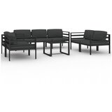  The Living Store Vrtna sedežna garnitura 8-delna z blazinami aluminij antracit - Vrtna Sedežna Garnitura, (21454577) | Shoptok.si